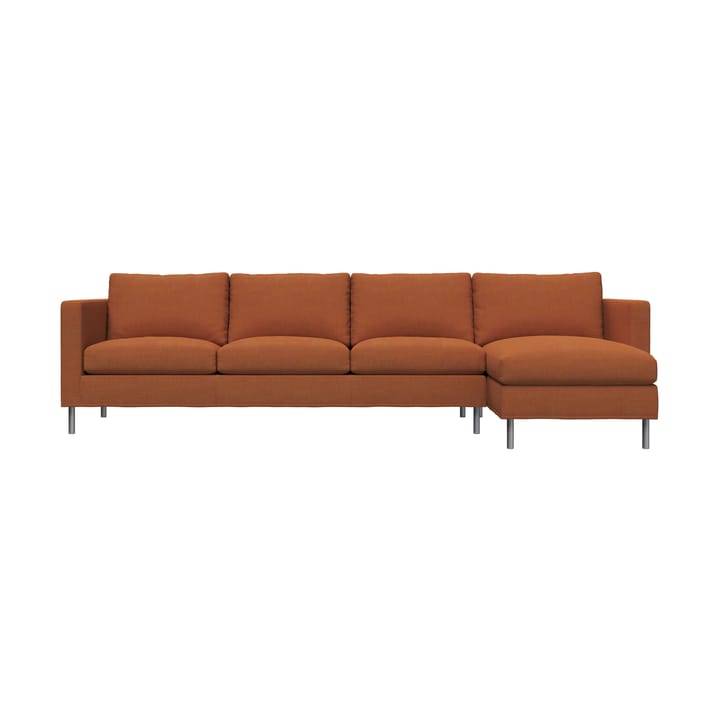 Alex 3-seters sofa chaise longue høyre - Stoff Hiro Rustred-aluminiumben - Fogia