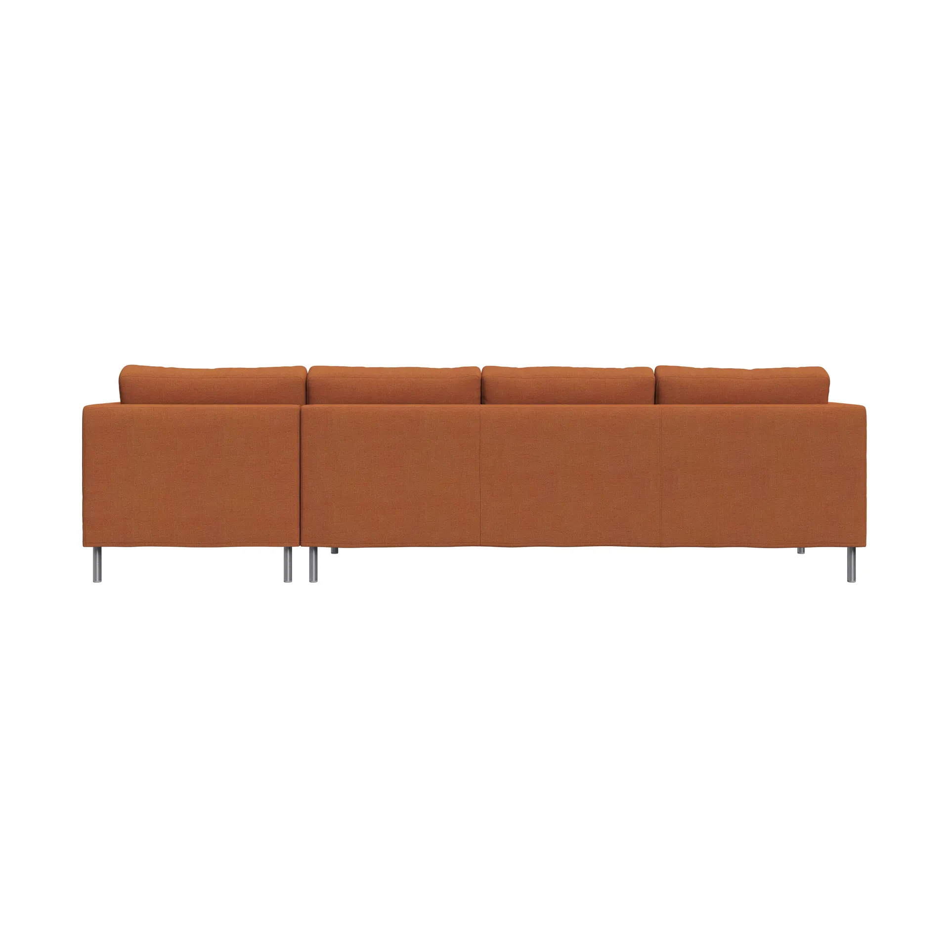 Alex 3-seters sofa chaise longue høyre, Stoff Hiro Rustred-aluminiumben Fogia