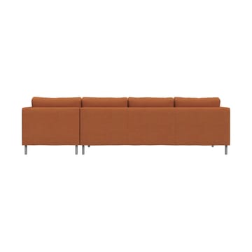 Alex 3-seters sofa chaise longue høyre - Stoff Hiro Rustred-aluminiumben - Fogia