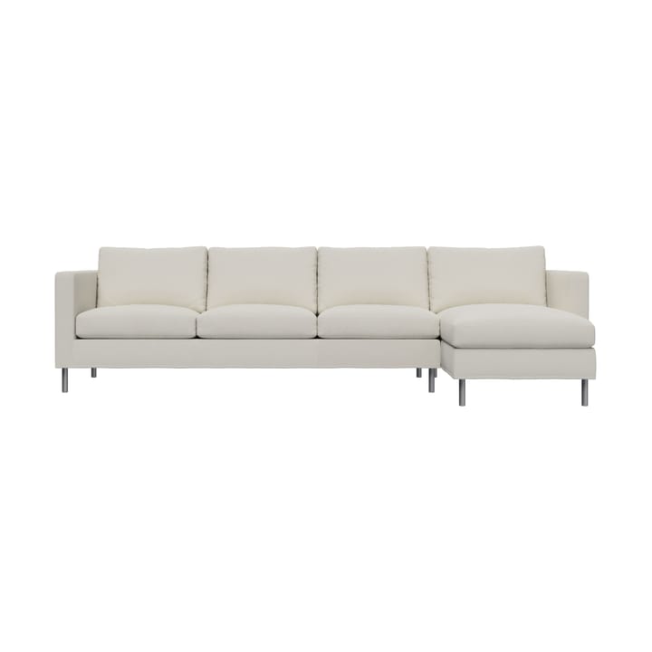 Alex 3-seters sofa chaise longue høyre - Stoff Hiro White-aluminiumben - Fogia