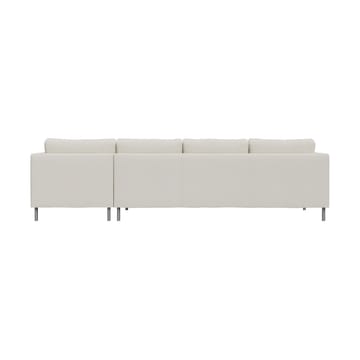 Alex 3-seters sofa chaise longue høyre - Stoff Hiro White-aluminiumben - Fogia