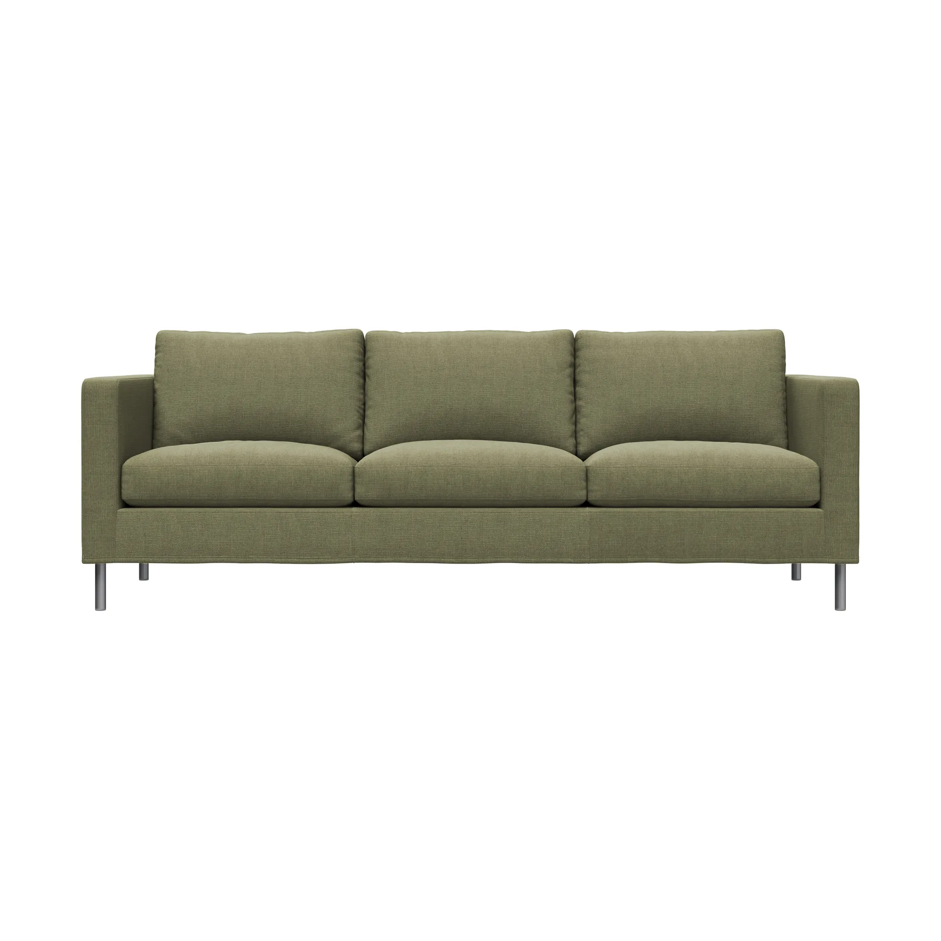 Alex 3-seters sofa, Stoff Hiro Lightgreen-aluminiumben Fogia