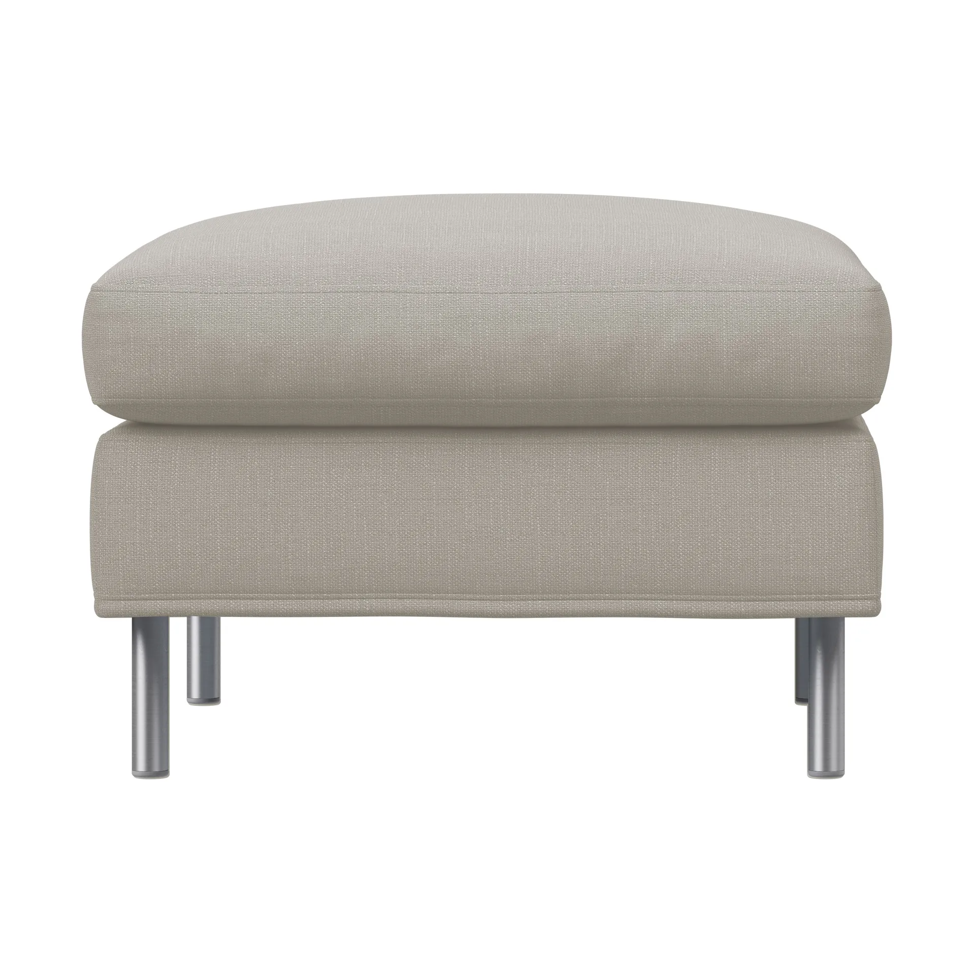 Alex fotskammel large, Stoff Hiro Sand-aluminiumben Fogia