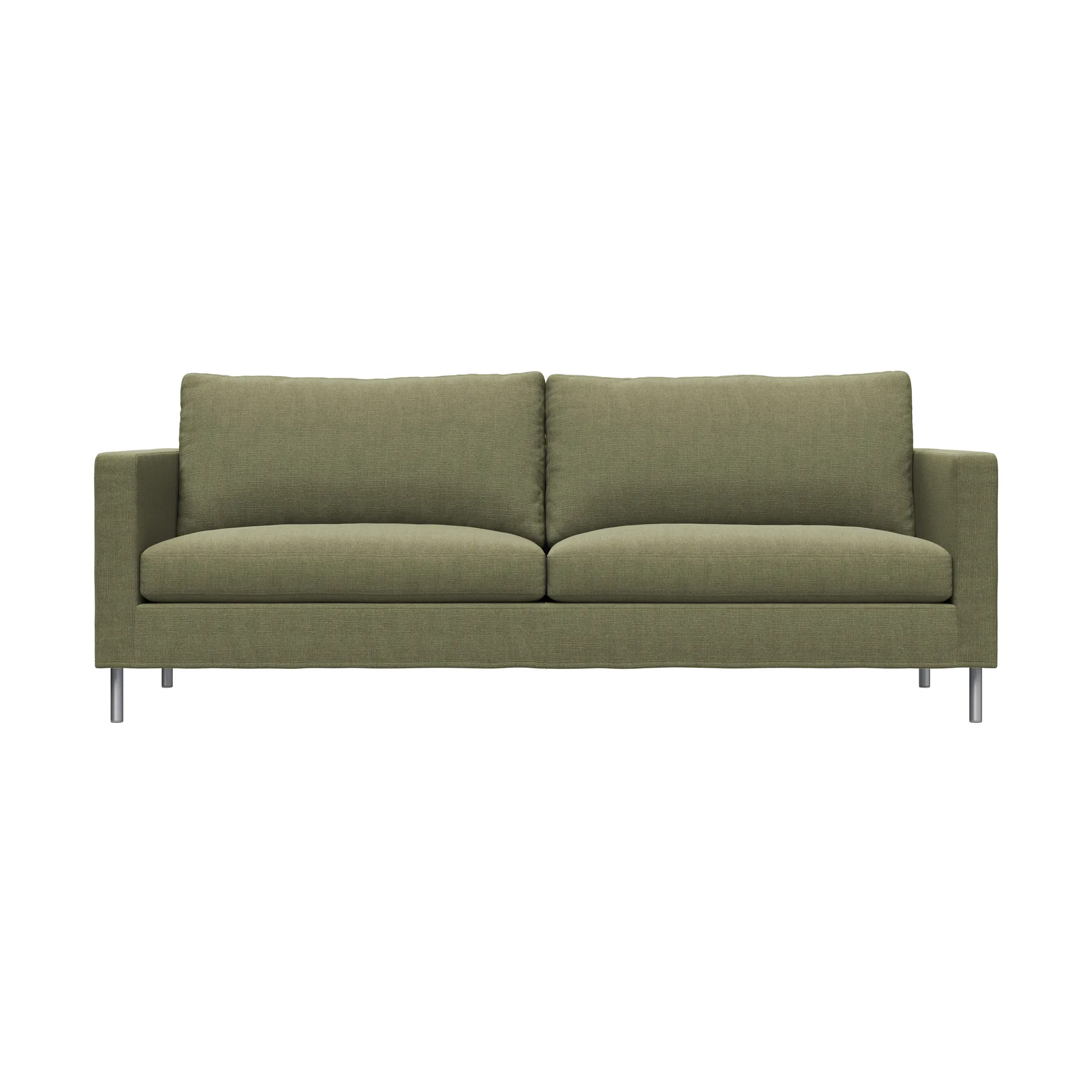 Alex High 2,5-seters sofa, Stoff Hiro Lightgreen-aluminiumben Fogia