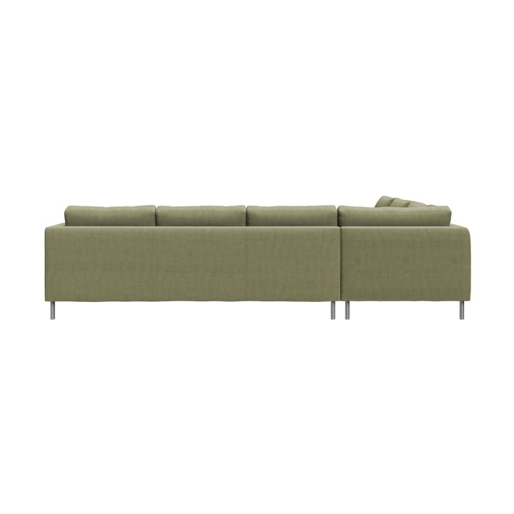 Alex hjørnesofa, Stoff Hiro Lightgreen-aluminiumben Fogia