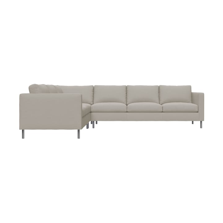 Alex hjørnesofa - Stoff Hiro Sand-aluminiumben - Fogia