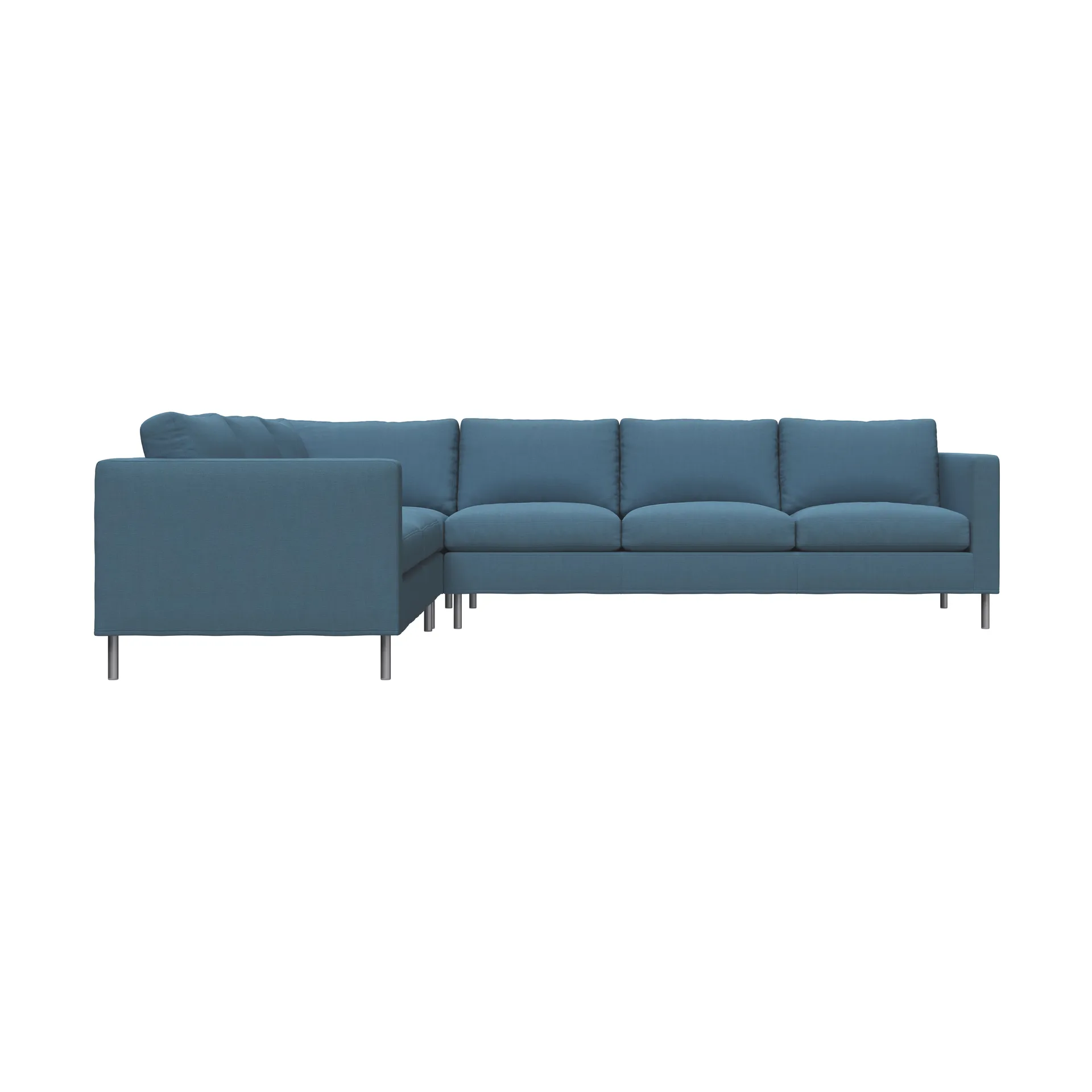 Alex hjørnesofa, Tekstil Hiro Light Blue-aluminiumben Fogia
