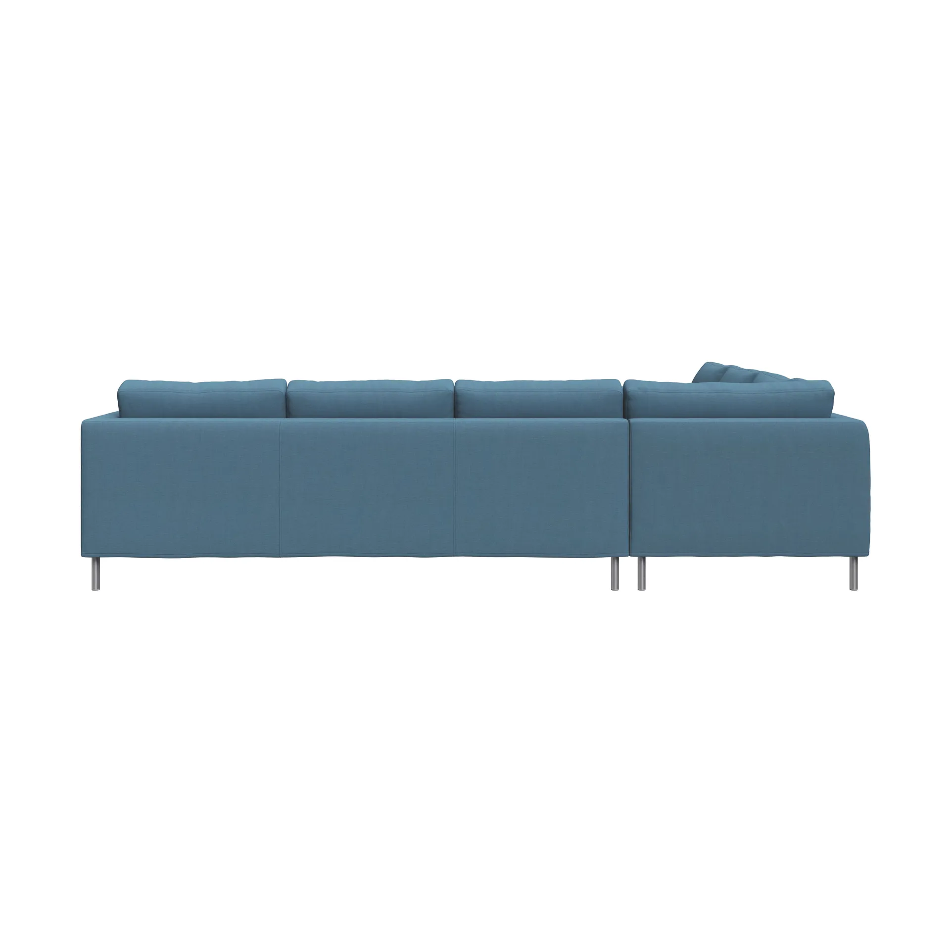 Alex hjørnesofa, Tekstil Hiro Light Blue-aluminiumben Fogia