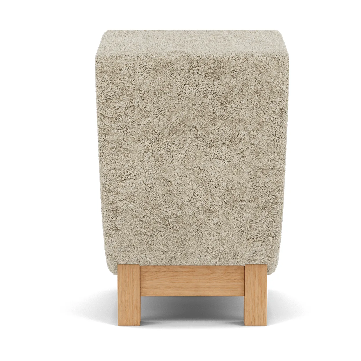 BD1 Lounge Chair, Fåreskinn Mohawii-lakkert eik Fogia