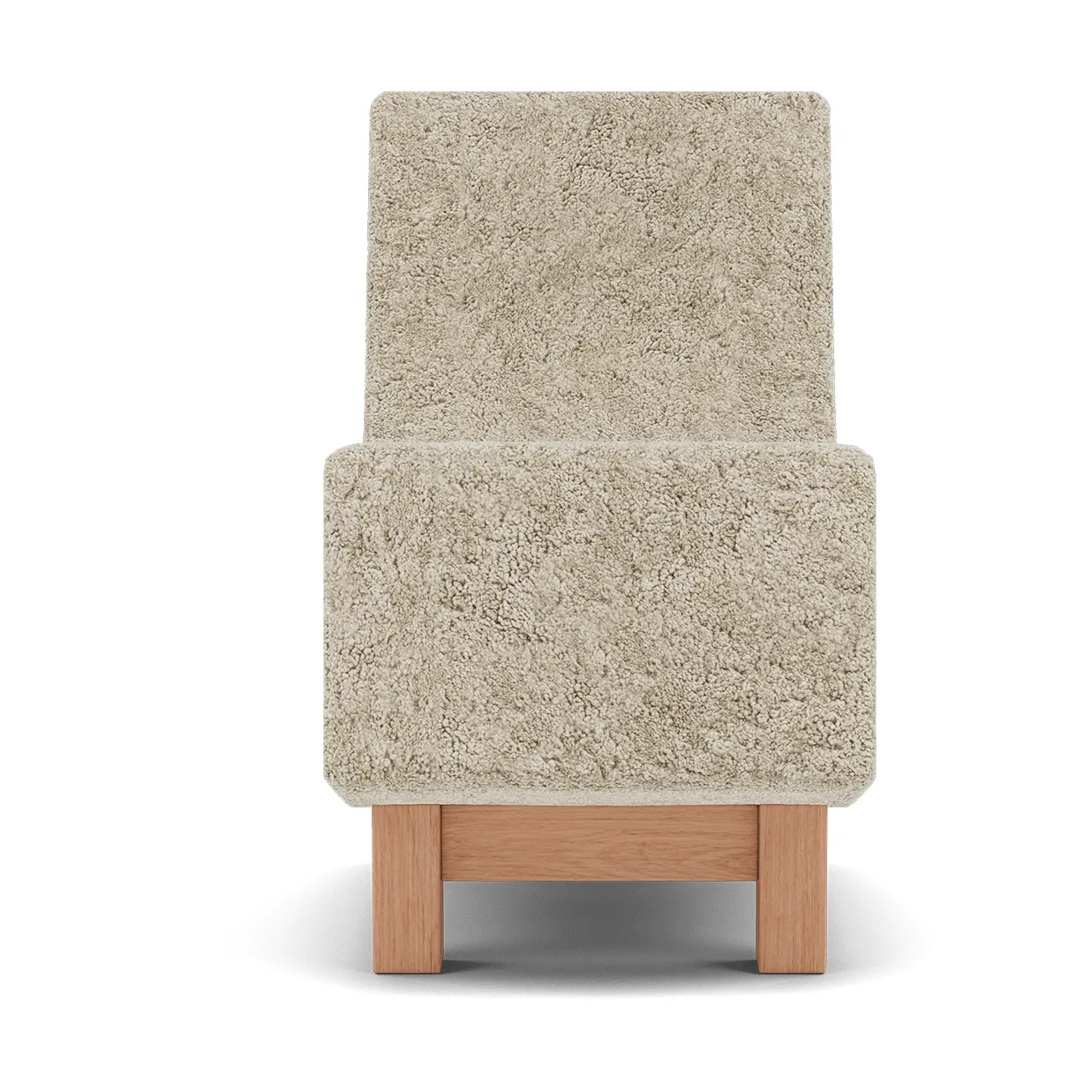 BD1 Lounge Chair, Fåreskinn Mohawii-lakkert eik Fogia