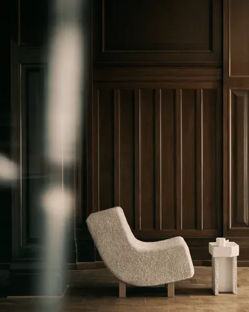 BD1 Lounge Chair - Fåreskinn Mohawii-lakkert eik - Fogia