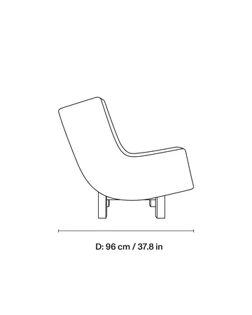 BD1 Lounge Chair - Stoff Karakorum 001-lakkert eik - Fogia
