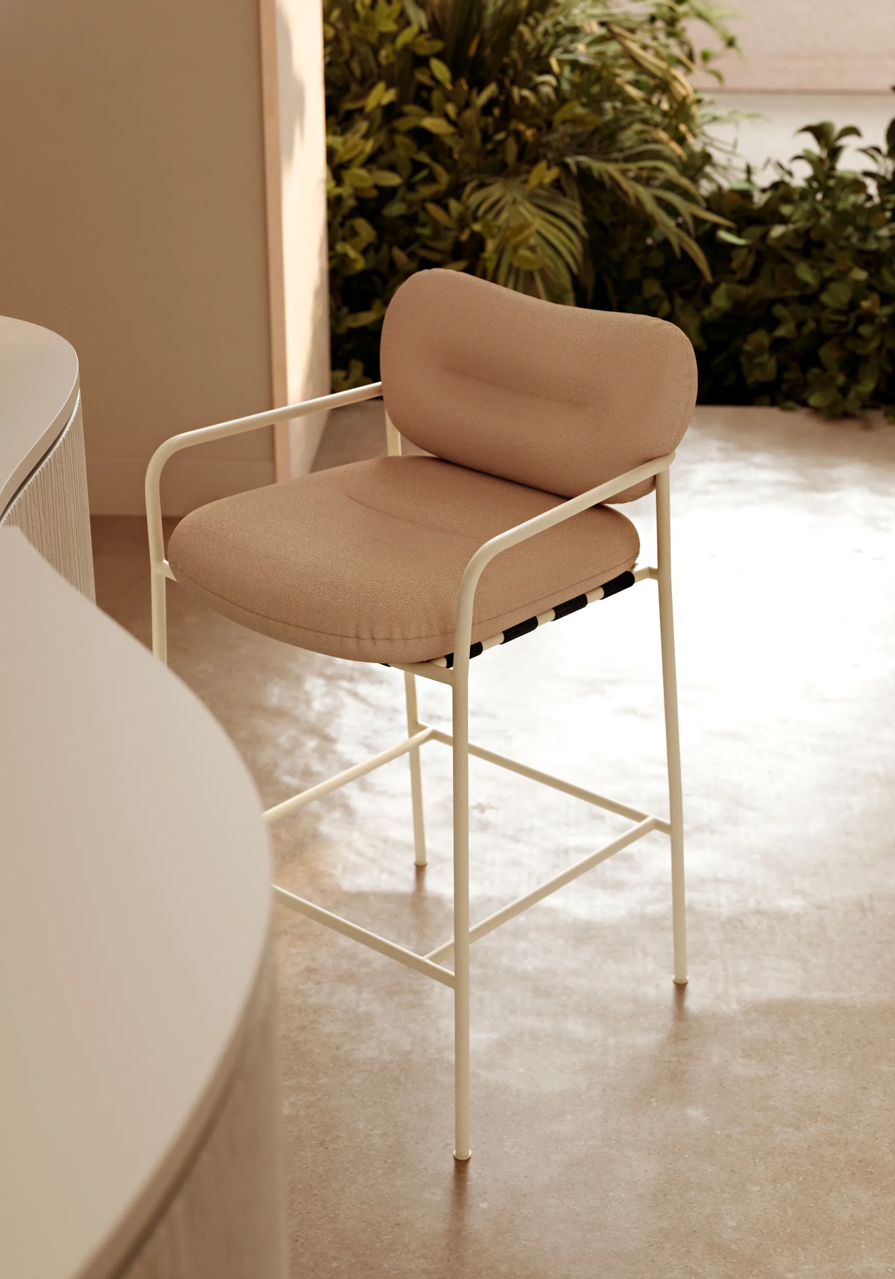 Bollo barstol low 65 cm, Vidar 4 0323 beige-beige Fogia