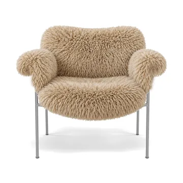 Bollo lenestol - CPH Edition 2026, Sauefell Curly longwool 08 Honey-rustfritt stål - Fogia