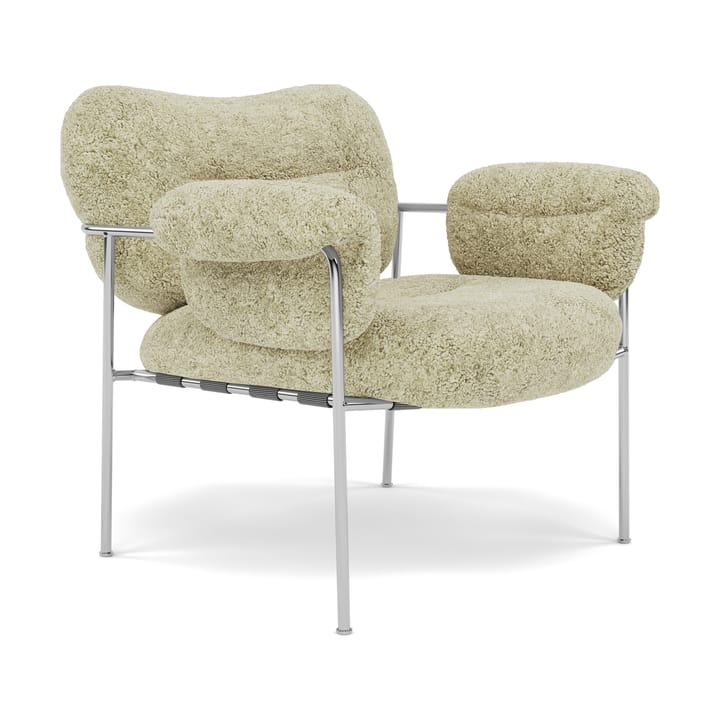 Bollo lenestol - Sheepskin Mohawi-polished stainless steel - Fogia