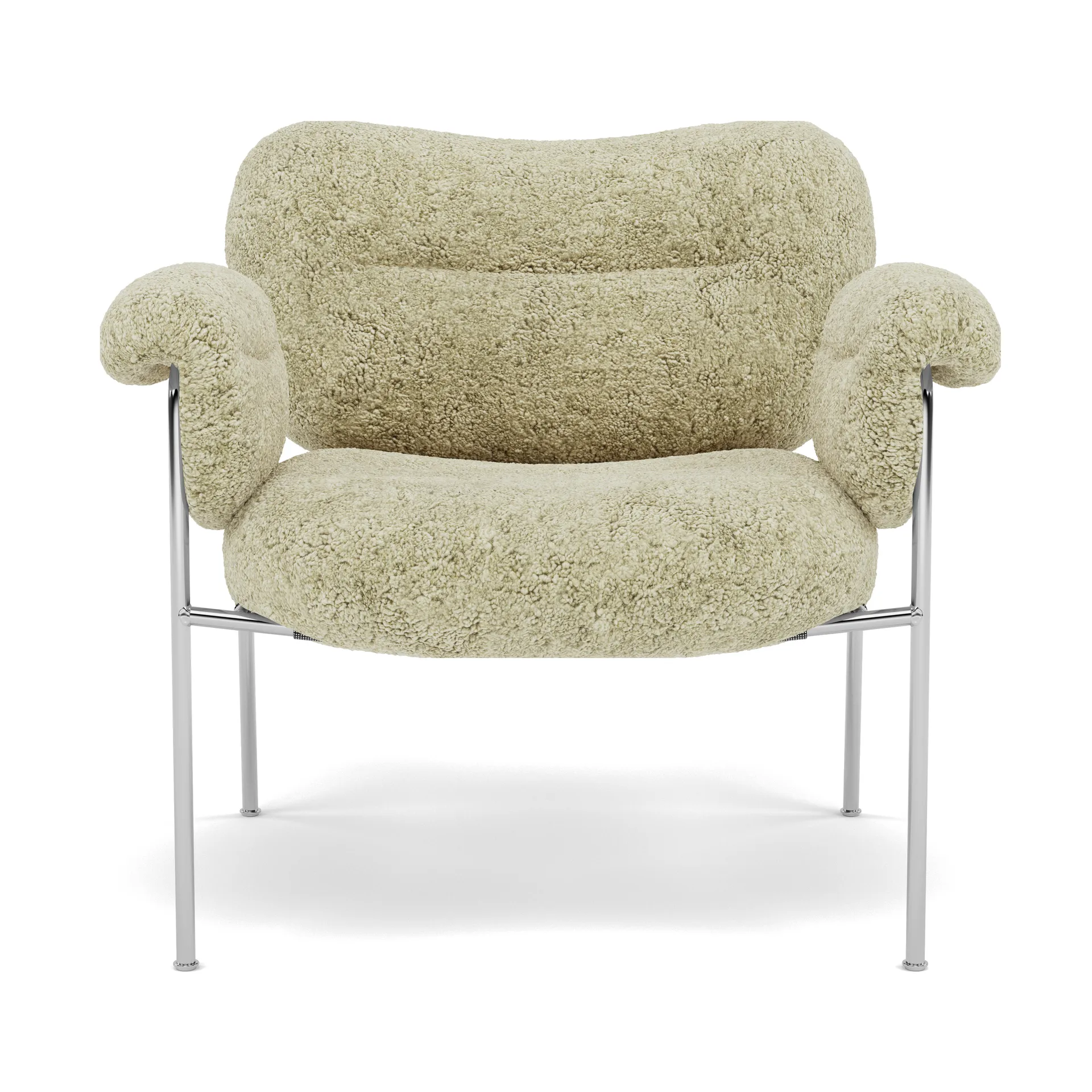 Bollo lenestol, Sheepskin Mohawi-polished stainless steel Fogia