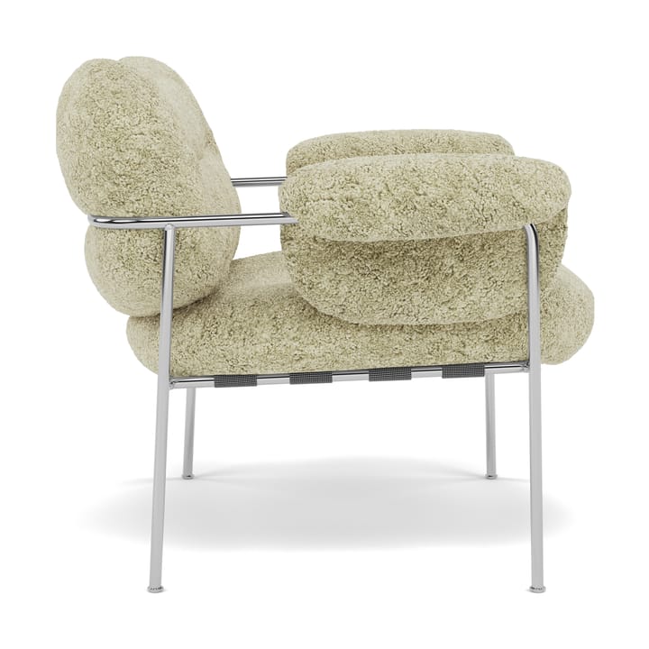 Bollo lenestol, Sheepskin Mohawi-polished stainless steel Fogia