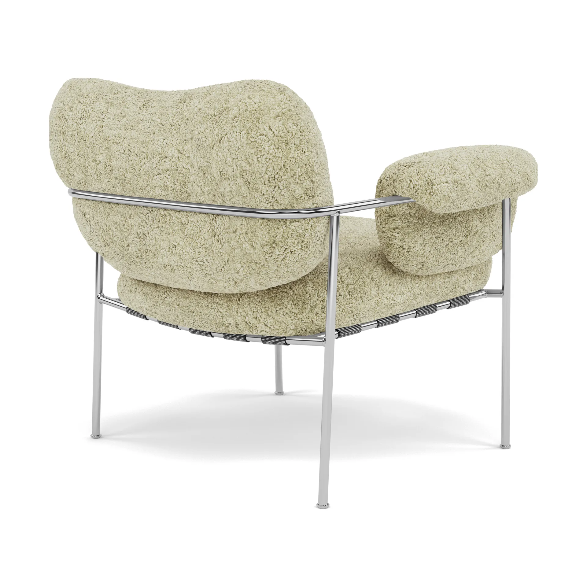 Bollo lenestol, Sheepskin Mohawi-polished stainless steel Fogia