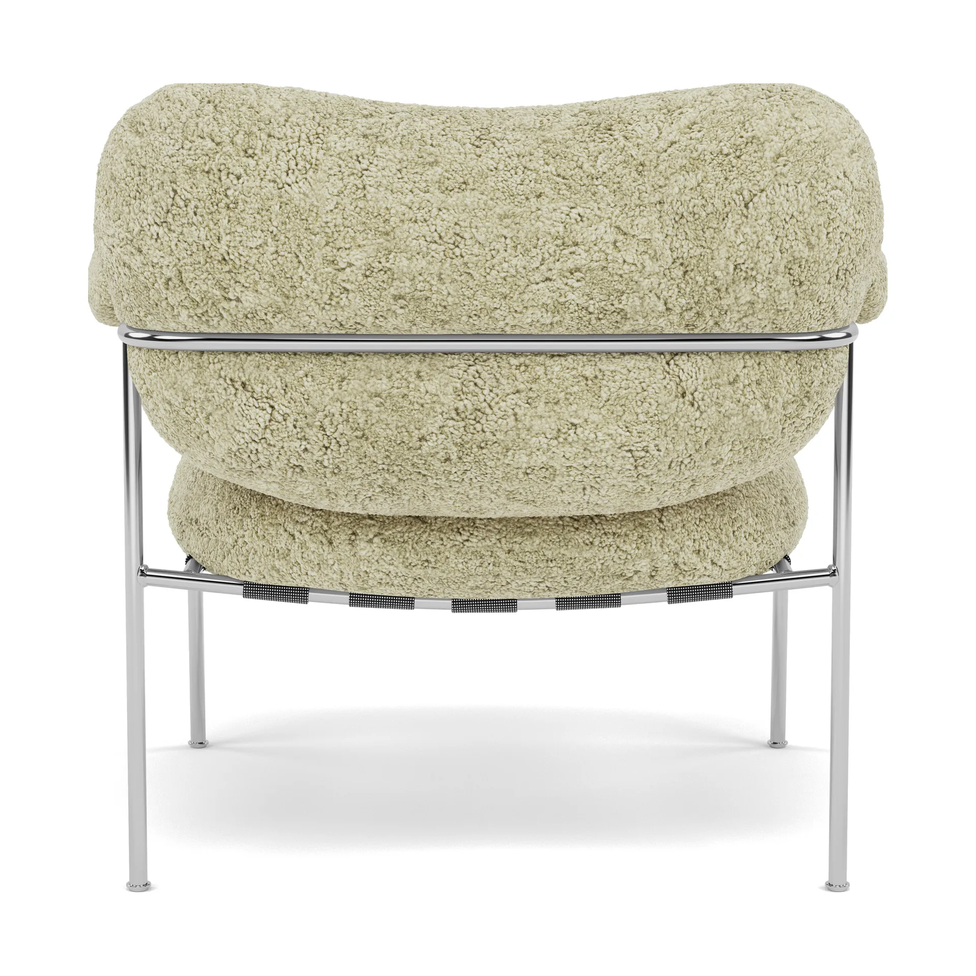 Bollo lenestol, Sheepskin Mohawi-polished stainless steel Fogia