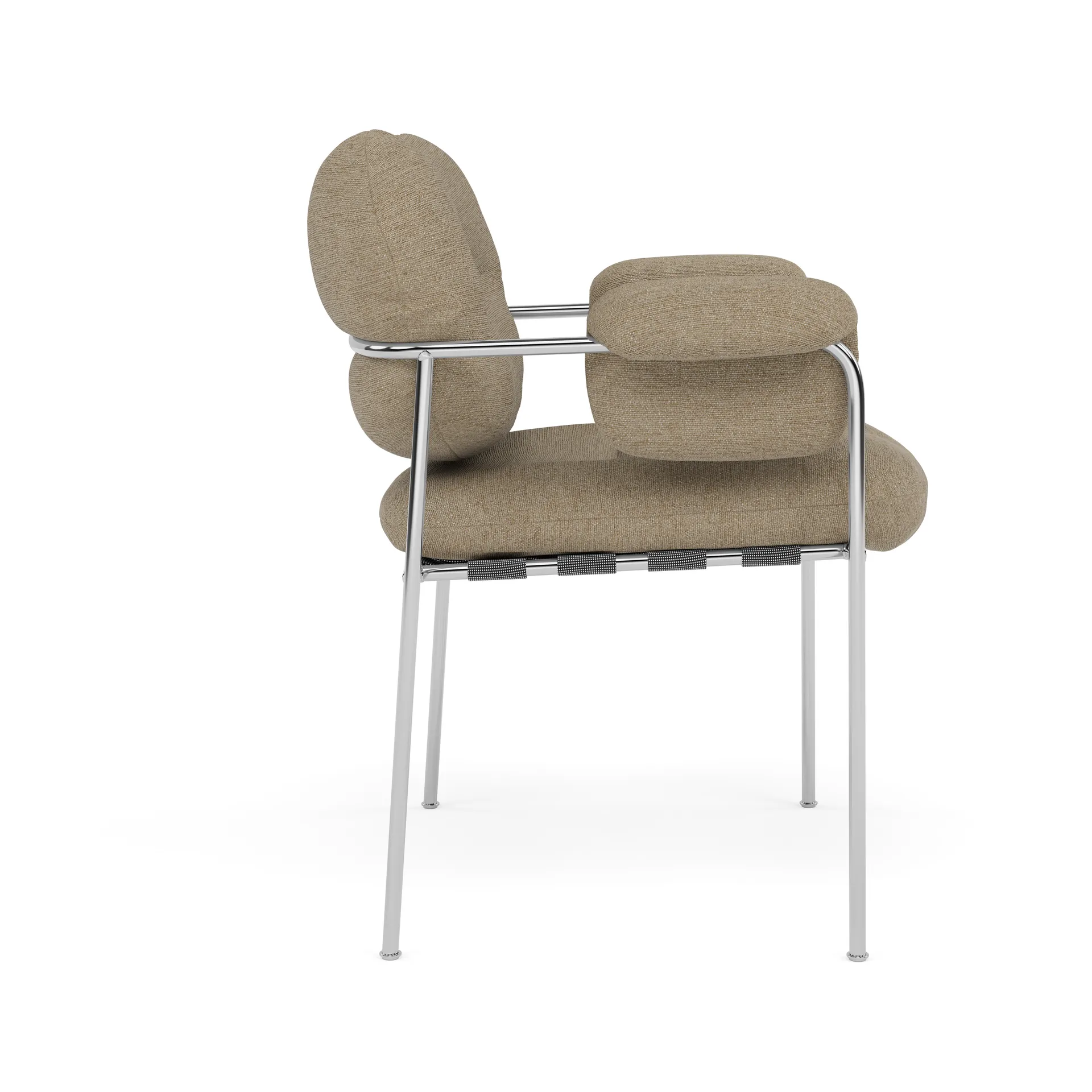 Bollo stol, Ecriture 0240-polished stainless steel Fogia