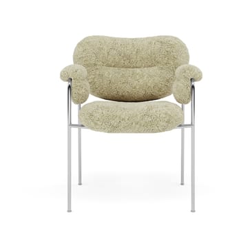 Bollo stol - Sheepskin Mohaw-polert rustfritt stål - Fogia