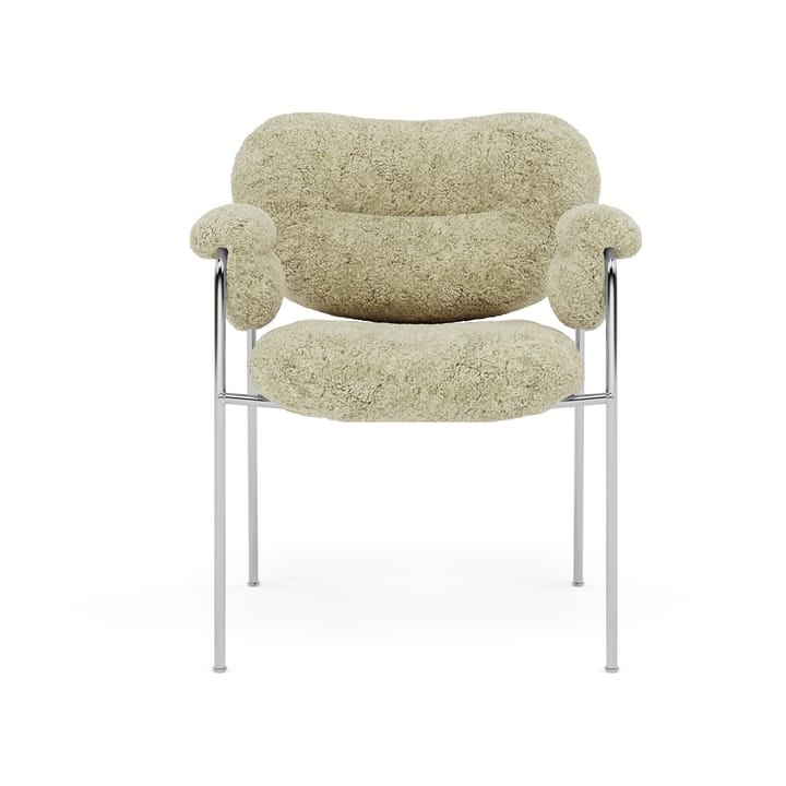 Bollo stol, Sheepskin Mohaw-polert rustfritt stål Fogia