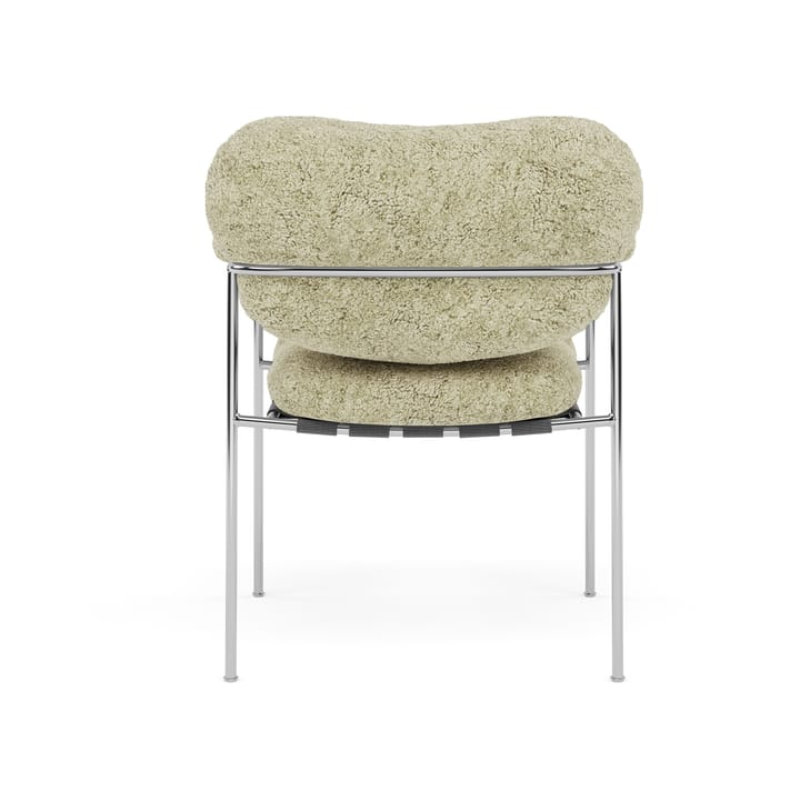 Bollo stol, Sheepskin Mohaw-polert rustfritt stål Fogia