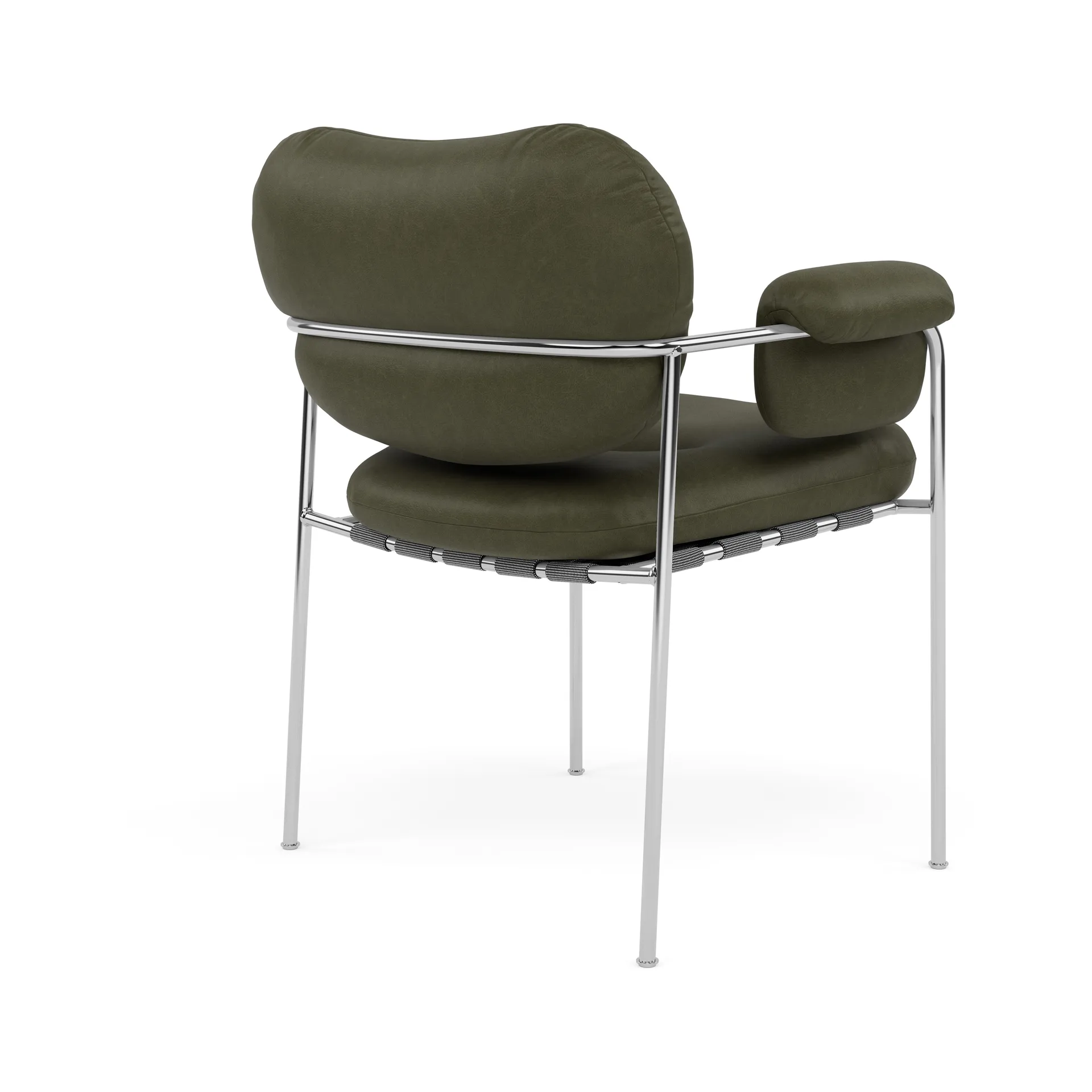 Bollo stol, Vintage Olive-polert rustfritt stål Fogia