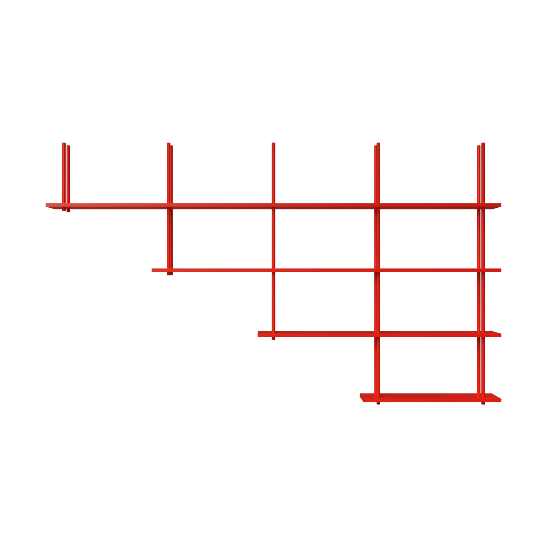 Bond hylle gulv/tak FC4041, Rød lakkert bjørk Fogia