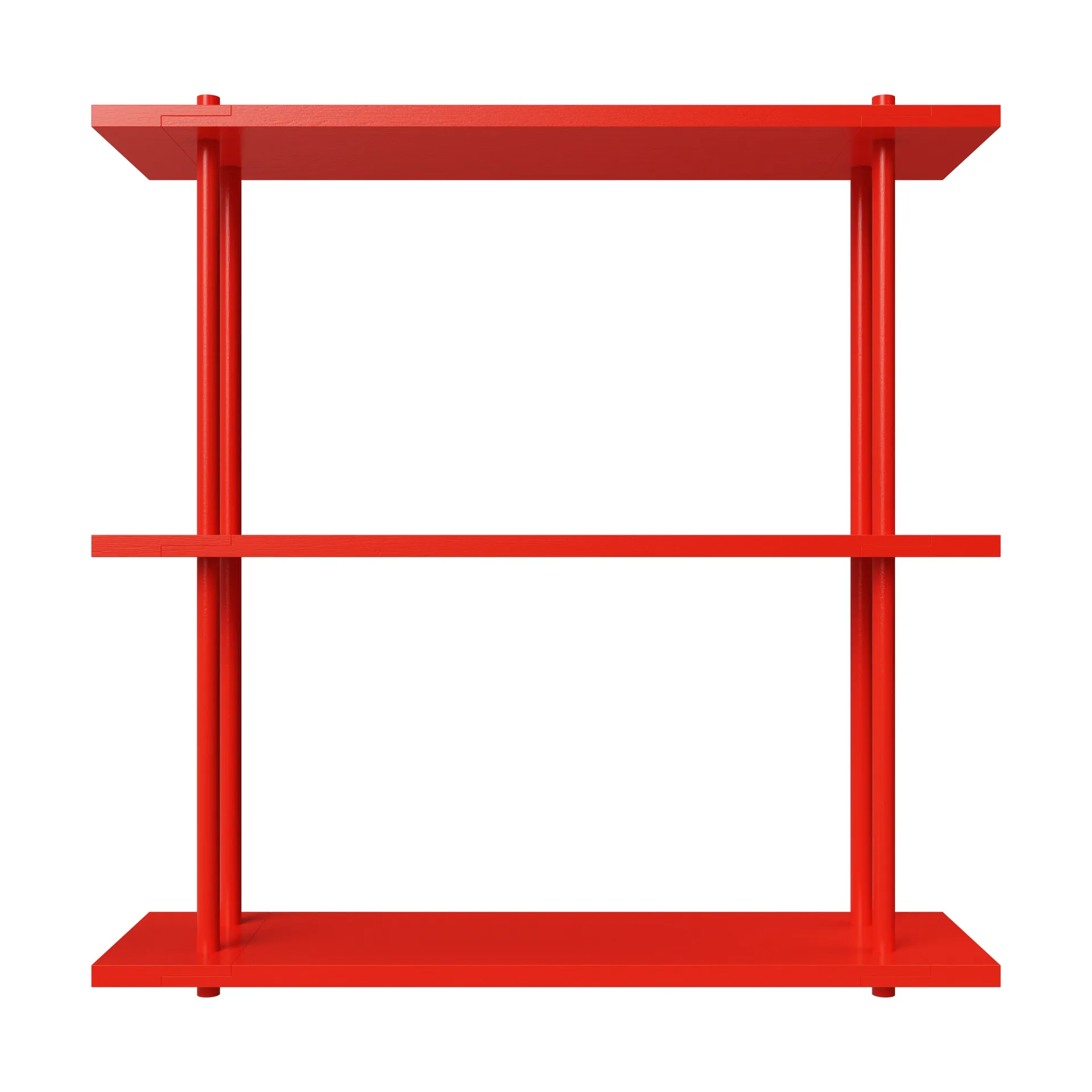 Bond hylle vegg W103, Rød lakkert bjørk Fogia