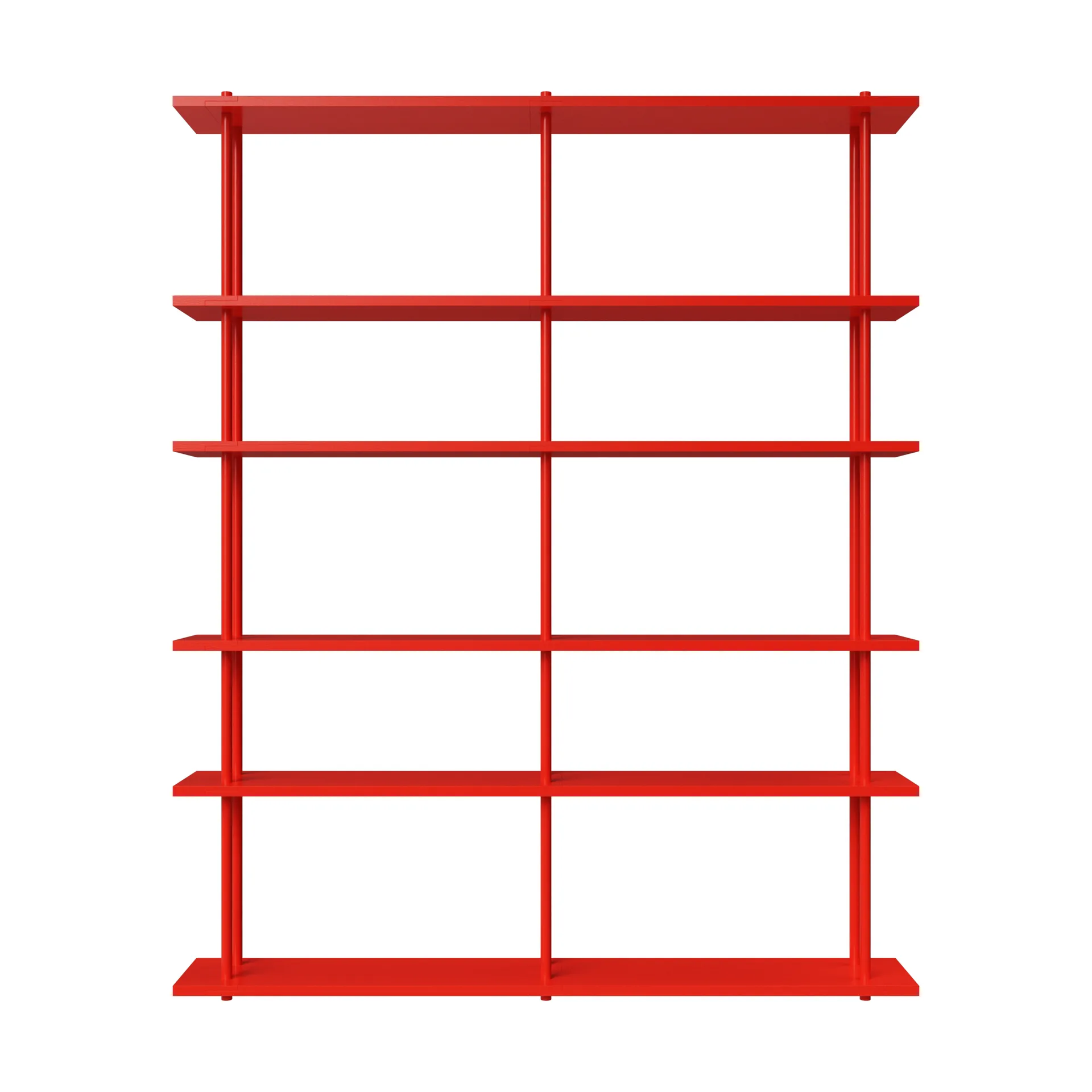 Bond hylle vegg W206, Rød lakkert bjørk Fogia