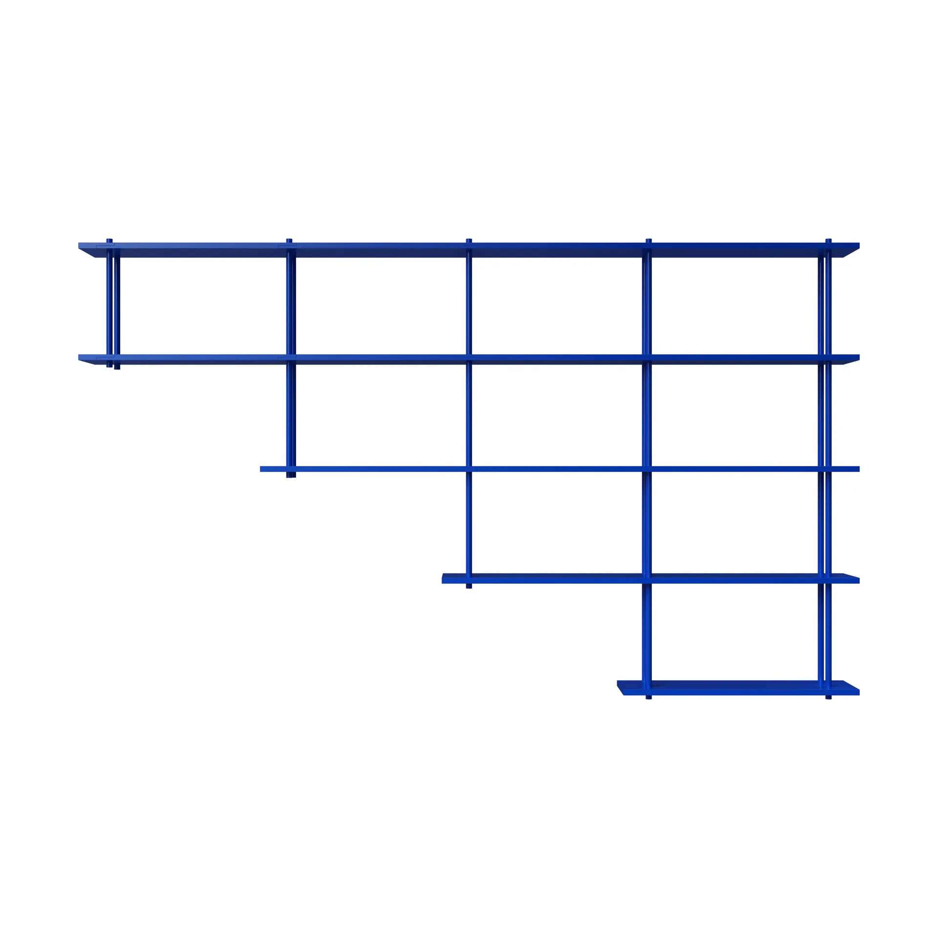 Bond hylle vegg W405, Blå lakkert bjørk Fogia