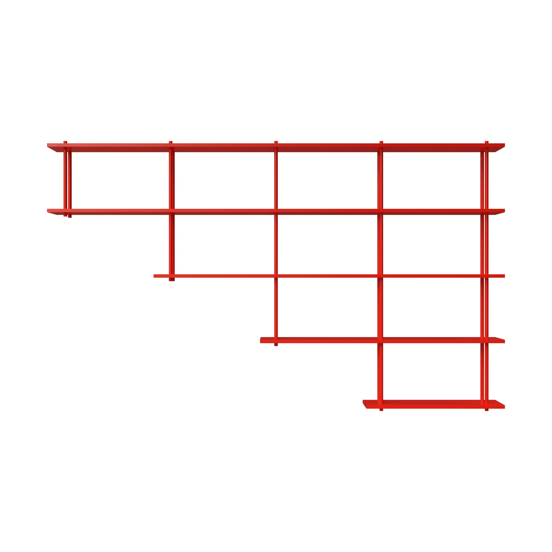 Bond hylle vegg W405, Rød lakkert bjørk Fogia