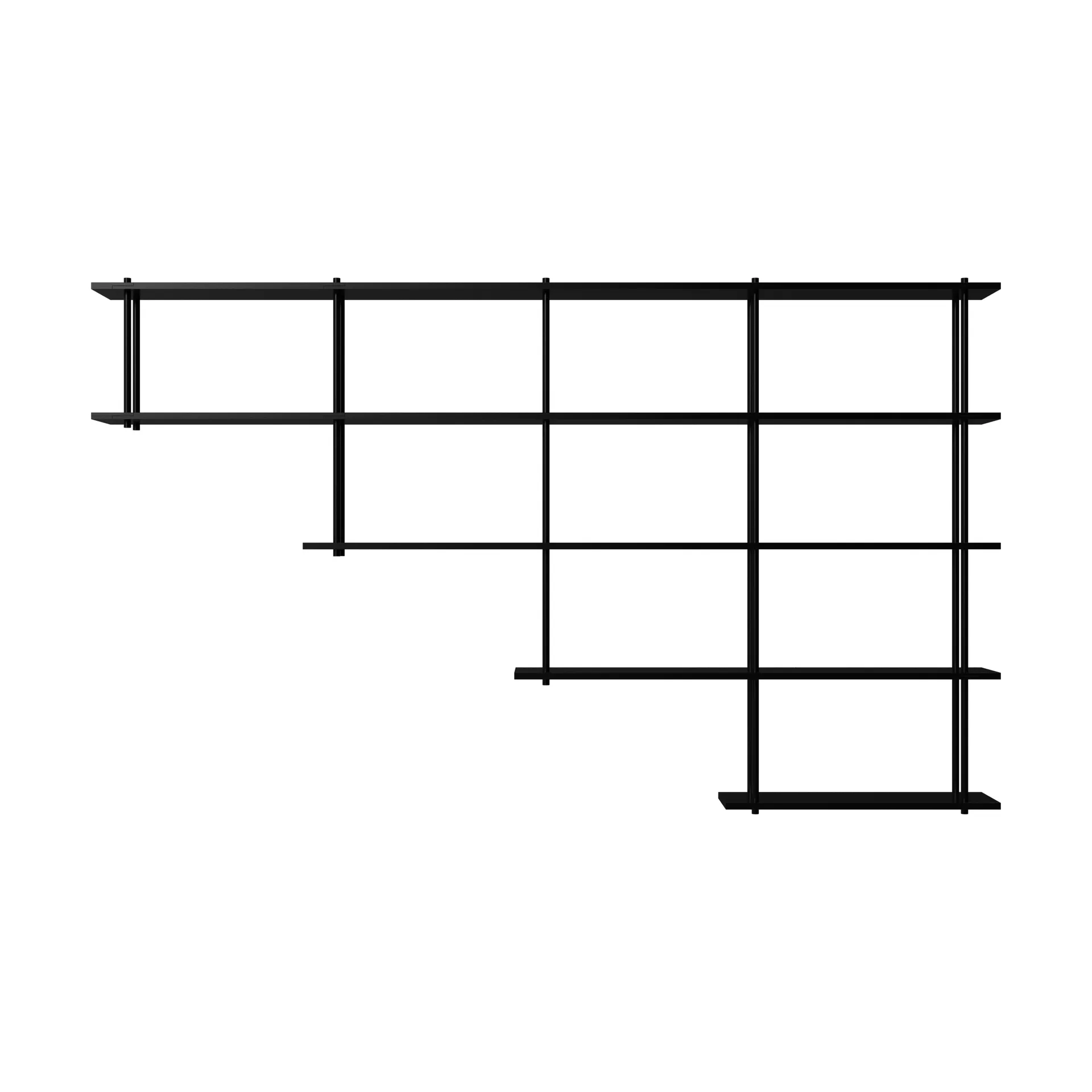 Bond hylle vegg W405, Svart lakkert bjørk Fogia