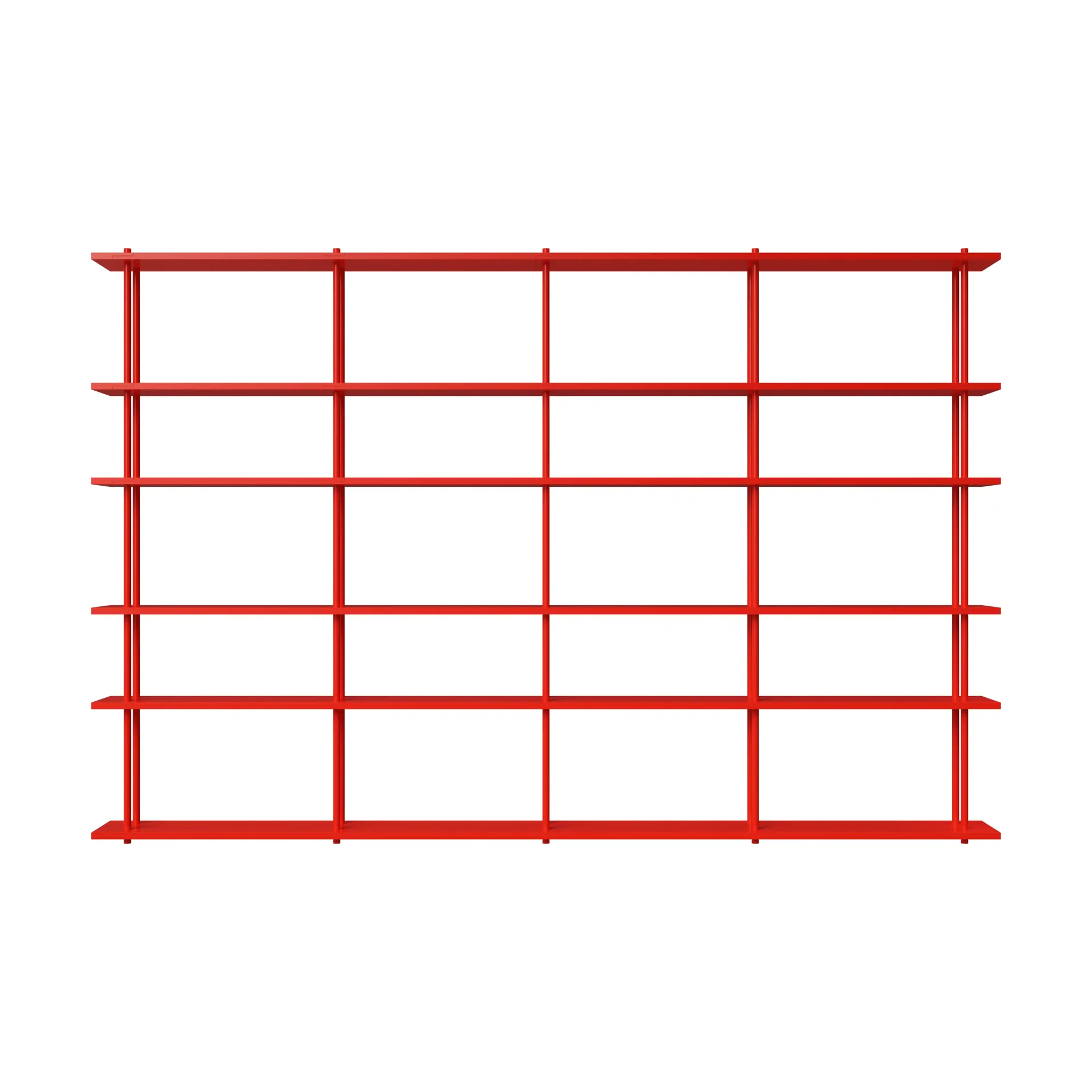 Bond hylle vegg W406, Rød lakkert bjørk Fogia