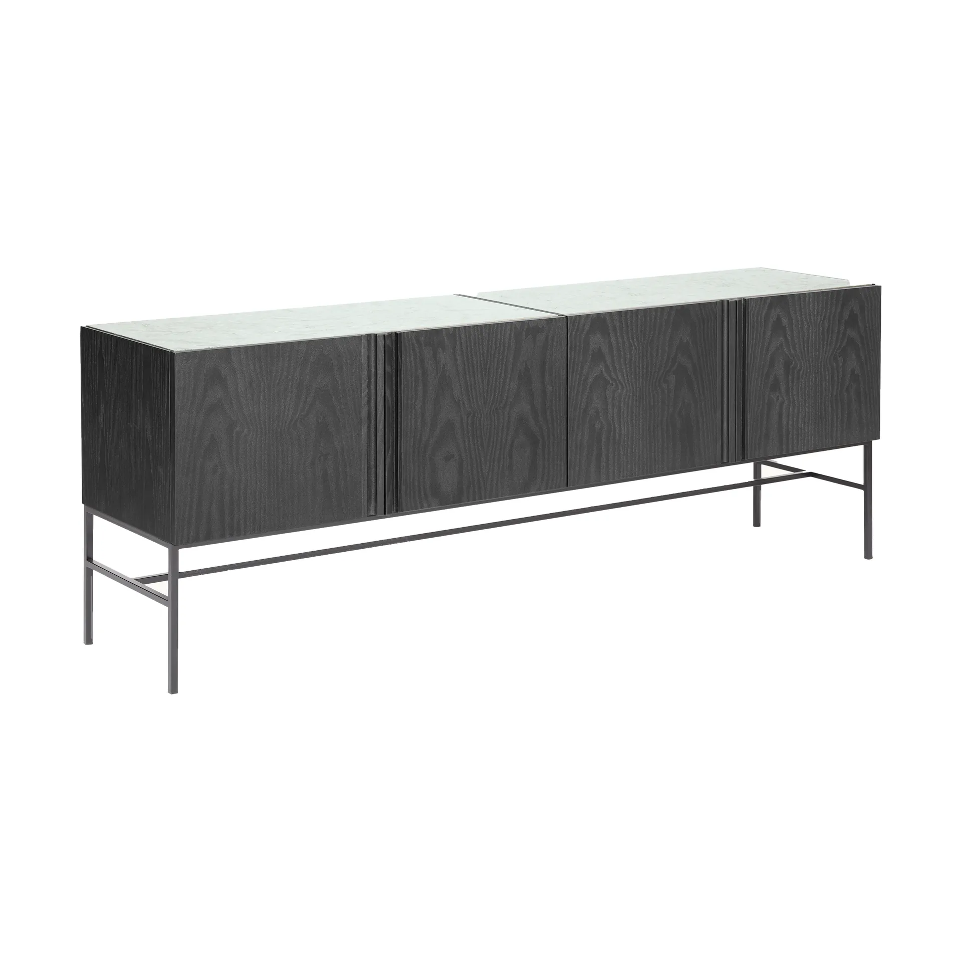 Boss sideboard, Eik svartbeis-4 dører-kalkstein Fogia
