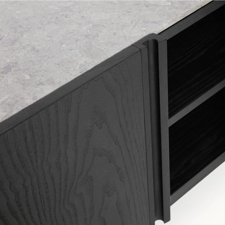 Boss sideboard, Eik svartbeis-4 dører-kalkstein Fogia