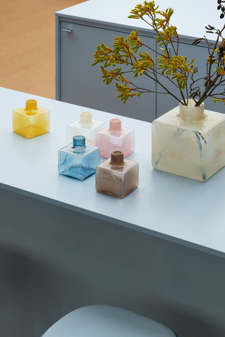 Cube vase, Mocha, 13x10x10 cm Fogia