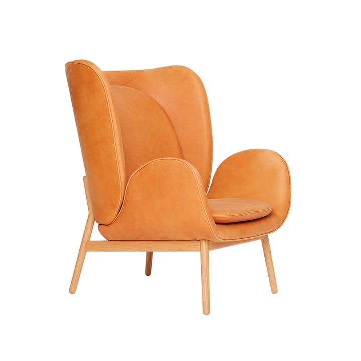 Embrace Large lenestol eikeben - lær vintage cognac, lakkert - Fogia