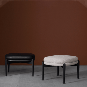 Embrace ottoman ekben - stoff Barnum pine 9 , lakkert - Fogia