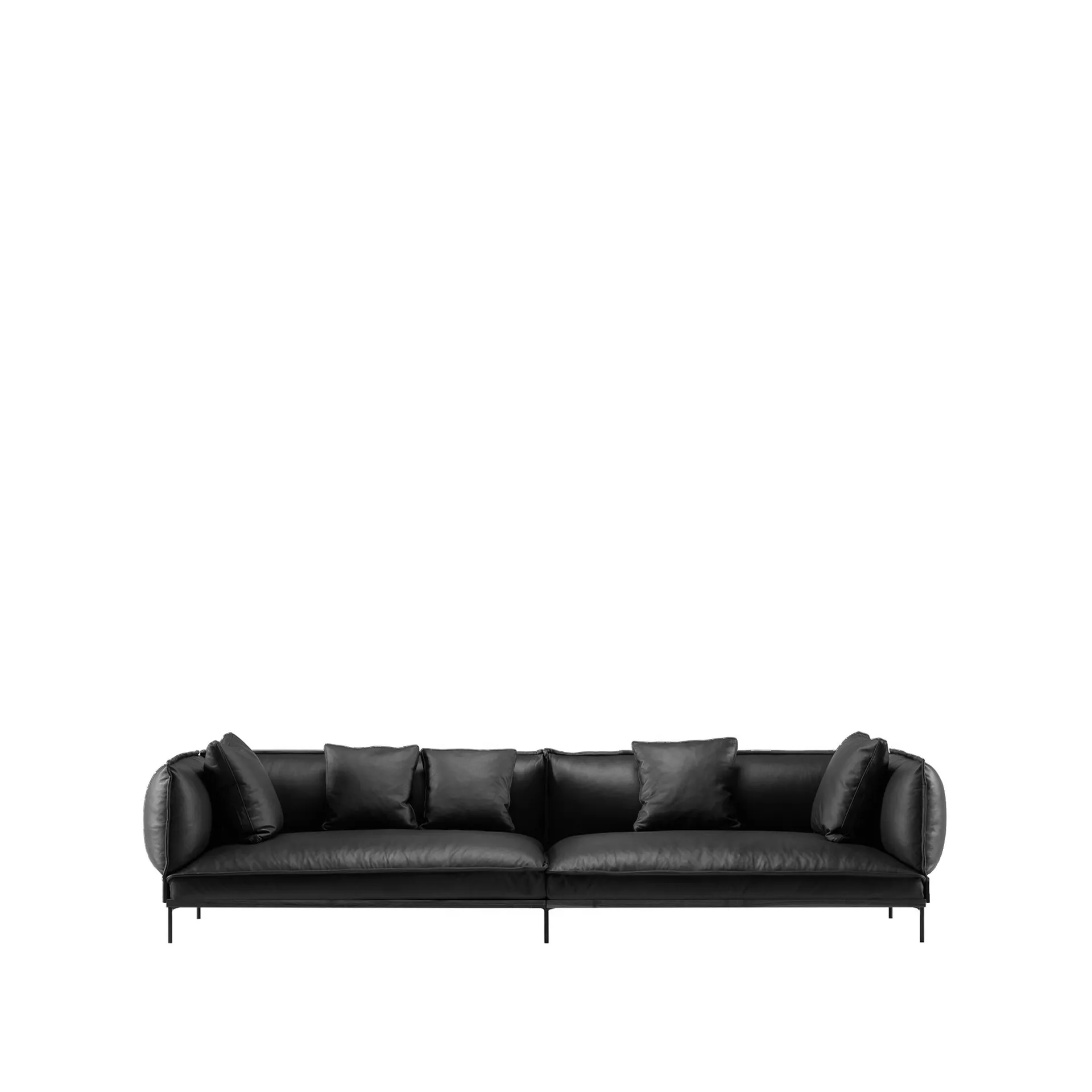 Jord 2,5-seters sofa, Elmosoft 99999-svartbeis. eik Fogia