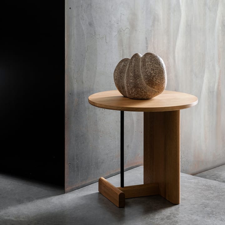 Koku sofabord høyt Ø80 cm, Lakkert eik Fogia
