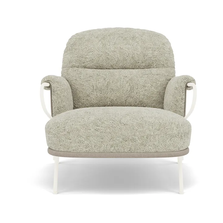 Lyra loungestol - Saueskinn Mohawi-RAL1013 - Fogia