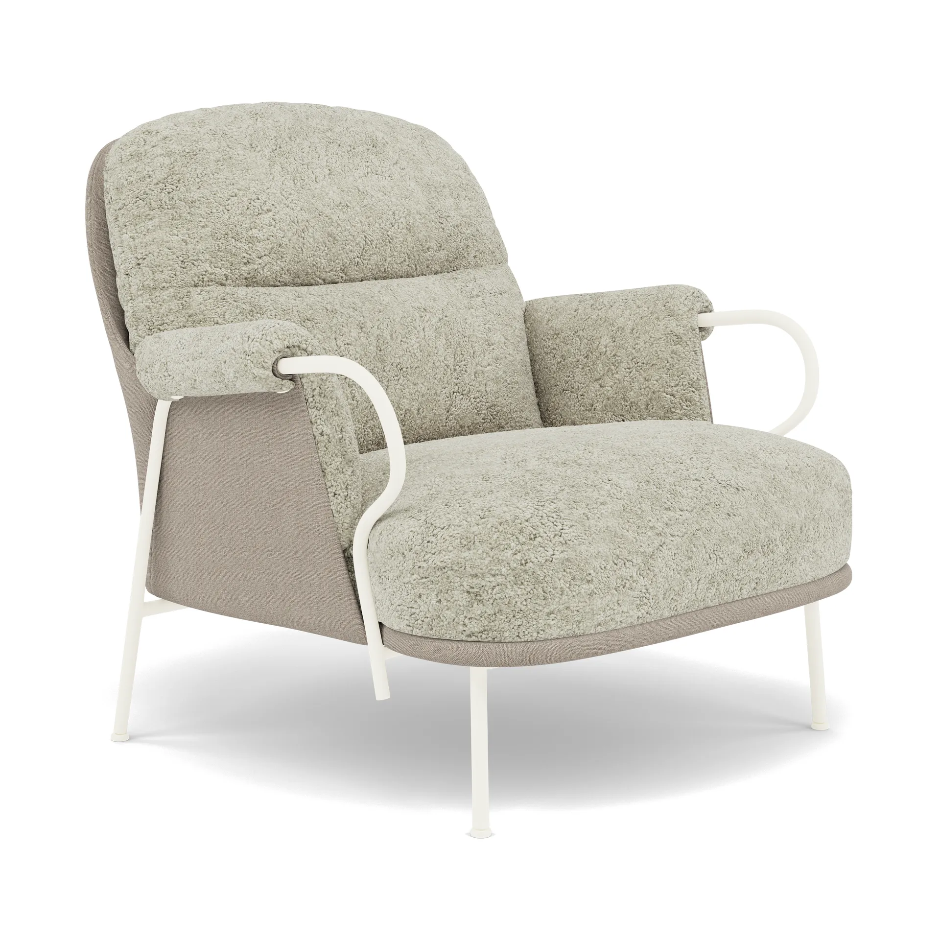 Lyra loungestol, Saueskinn Mohawi-RAL1013 Fogia