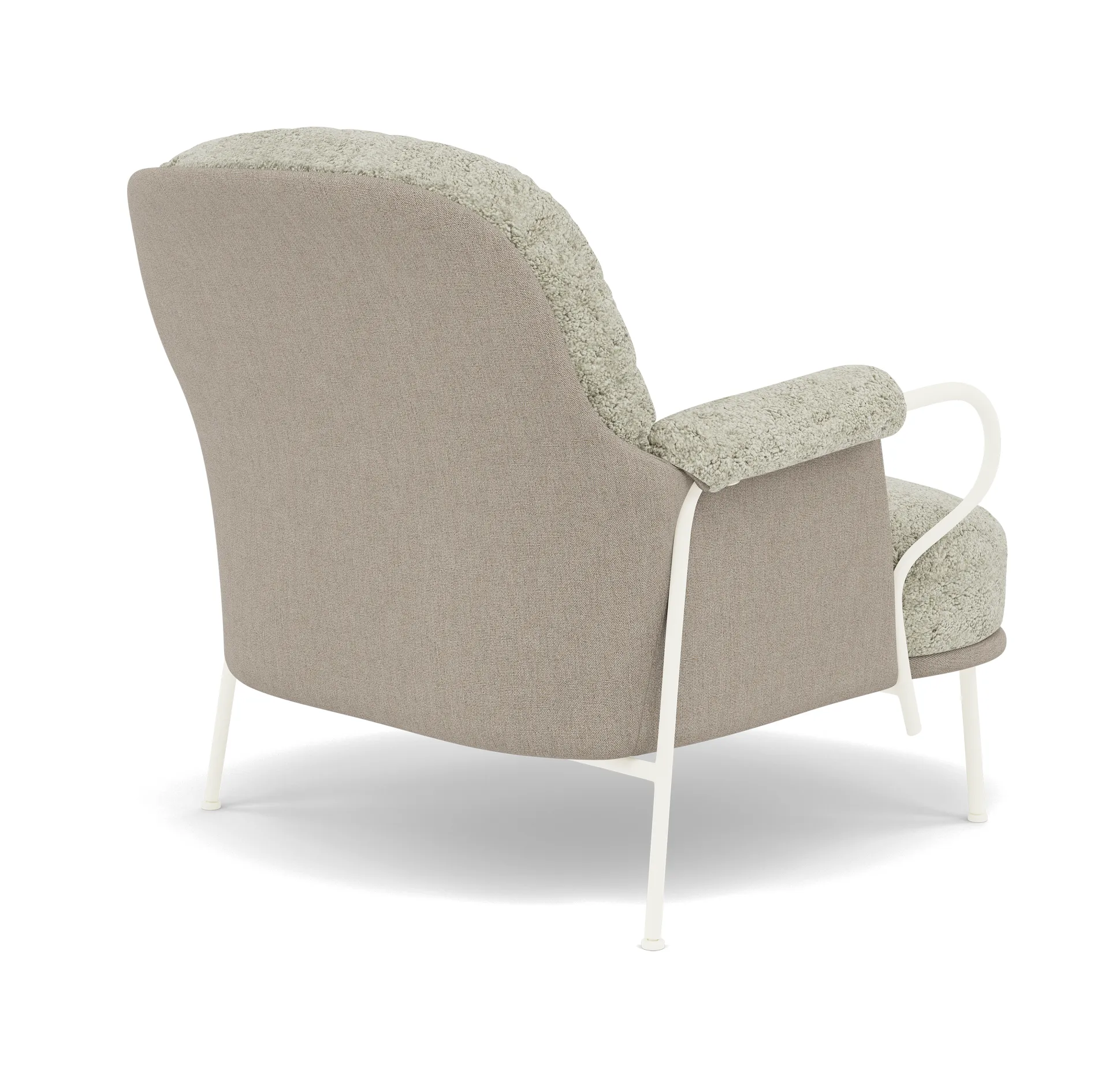 Lyra loungestol, Saueskinn Mohawi-RAL1013 Fogia