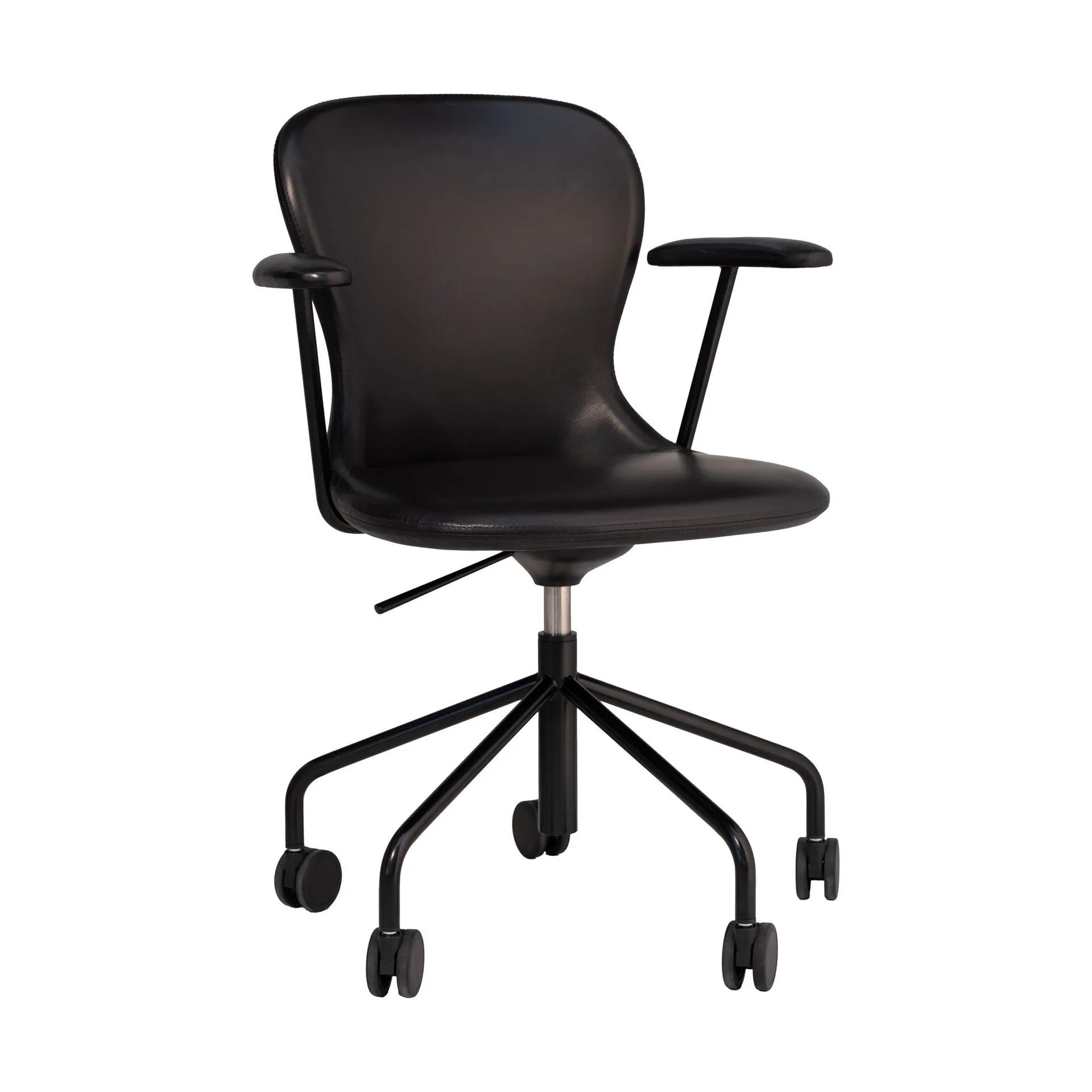 Myko armlenestol med hjul, Elmosoft 99999-RAL 9005 Fogia