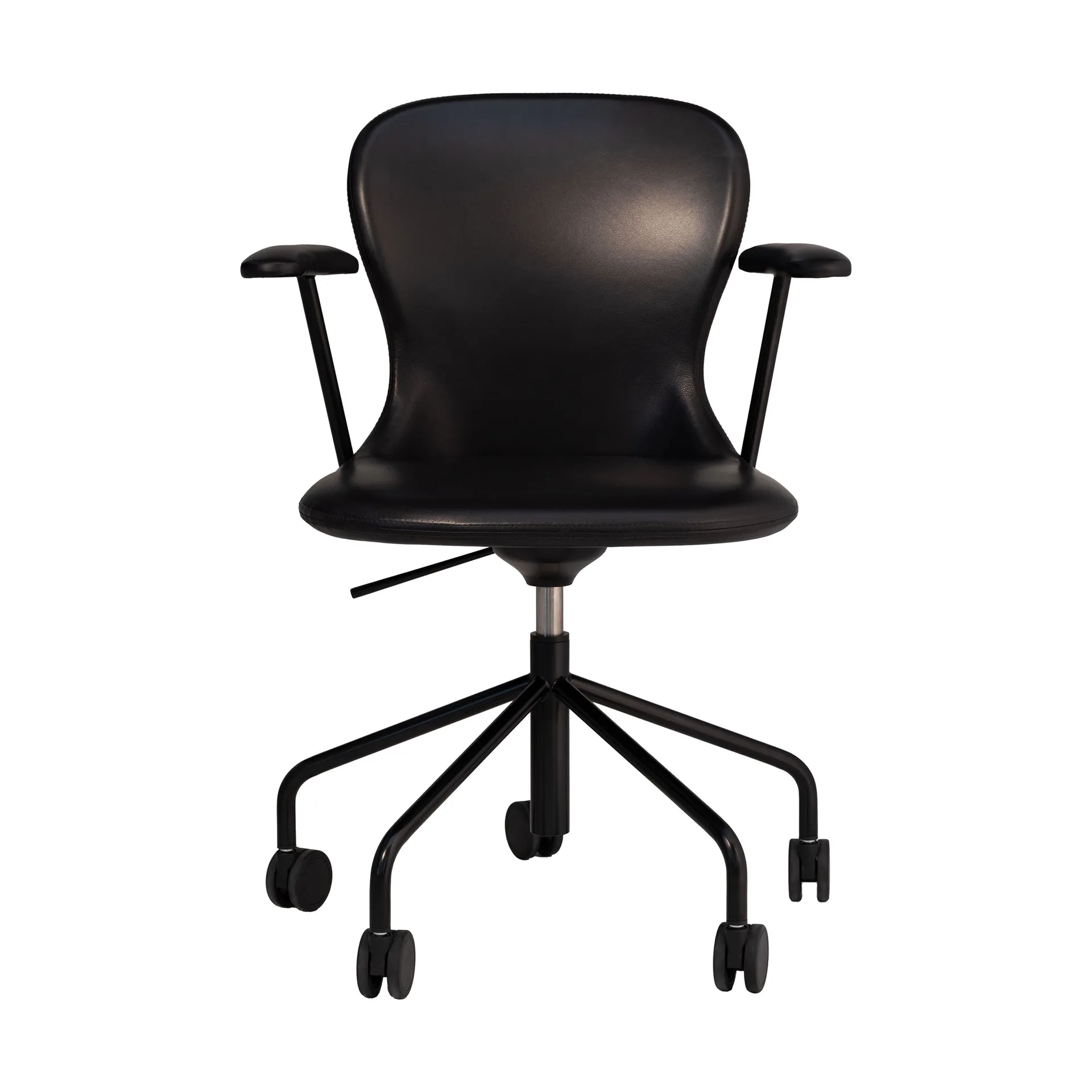 Myko armlenestol med hjul, Elmosoft 99999-RAL 9005 Fogia