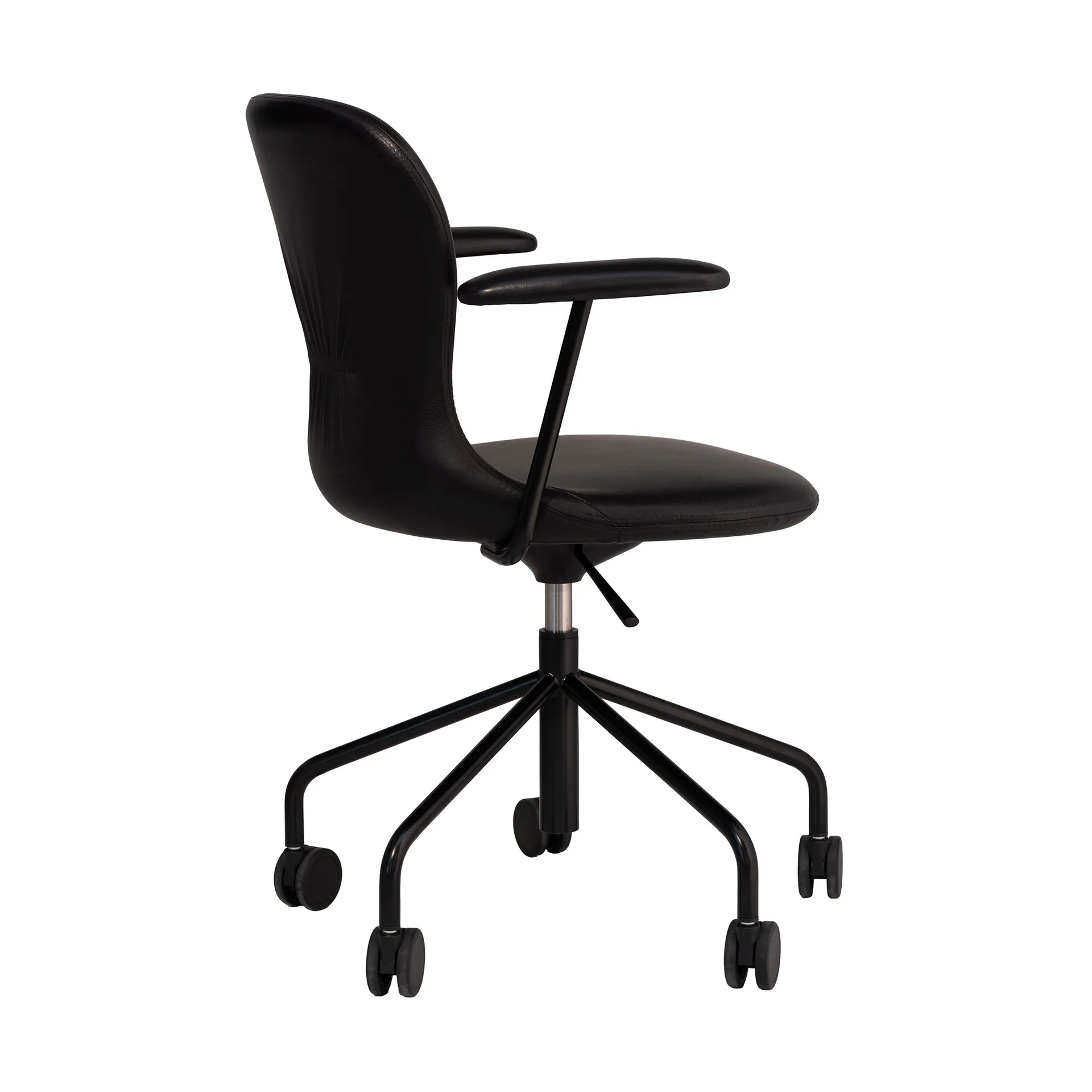 Myko armlenestol med hjul, Elmosoft 99999-RAL 9005 Fogia