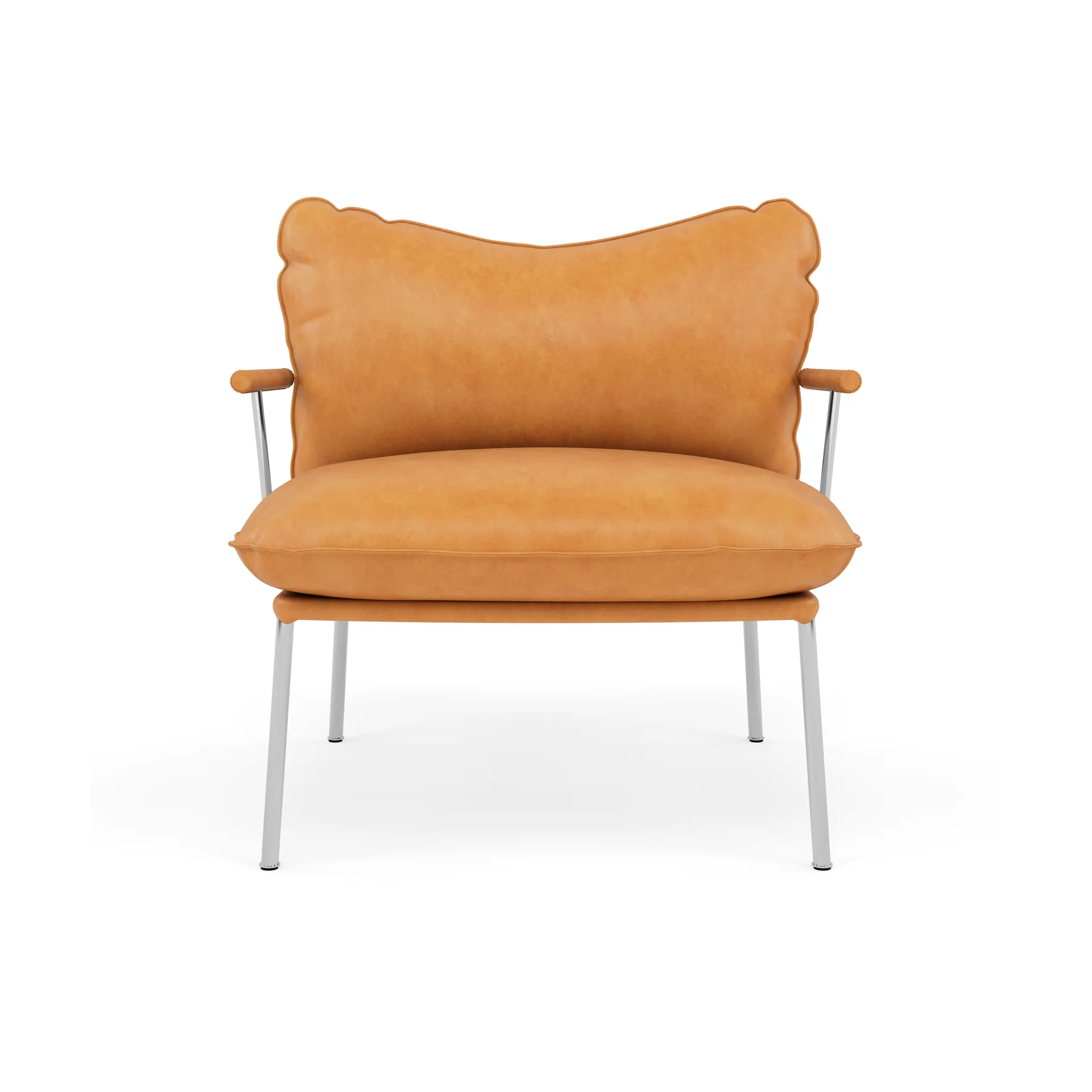 Pico lenestol, Vintage cognac-polert rustfritt stål Fogia