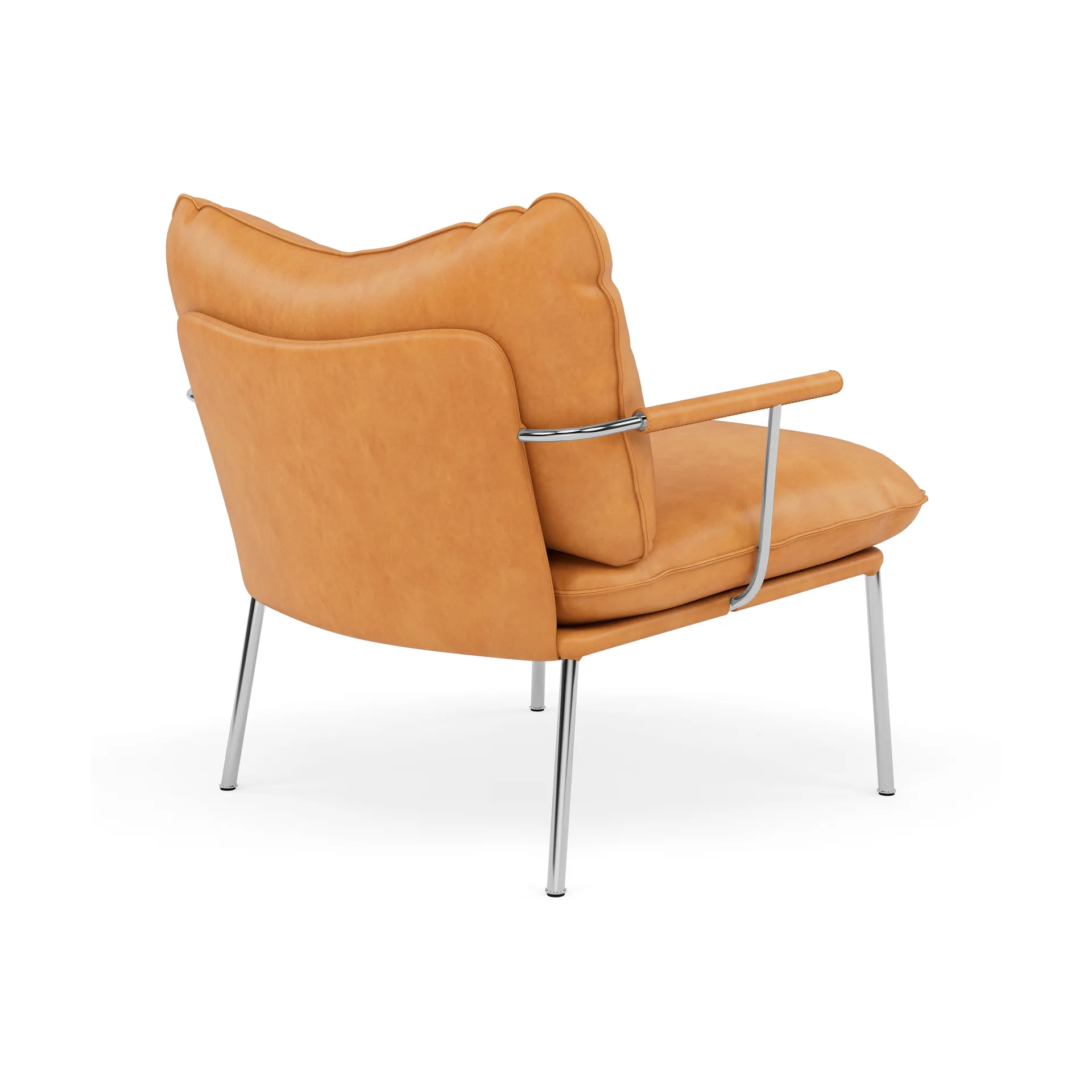 Pico lenestol, Vintage cognac-polert rustfritt stål Fogia